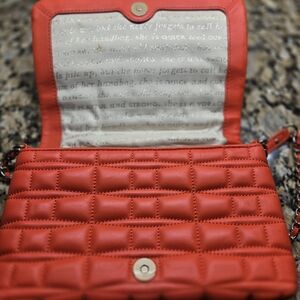 Elegant Red Quilted Crossbody Bag